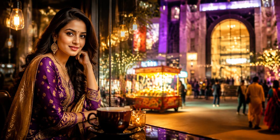 Delhi night market with rummy and gaming players