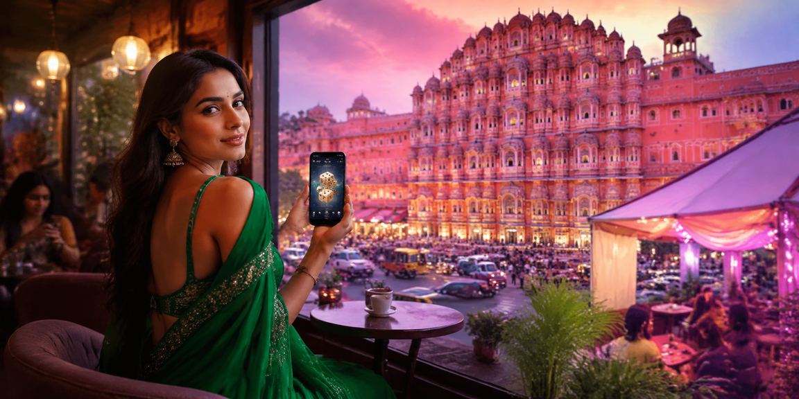 Players enjoying a dice game near Hawa Mahal Jaipur